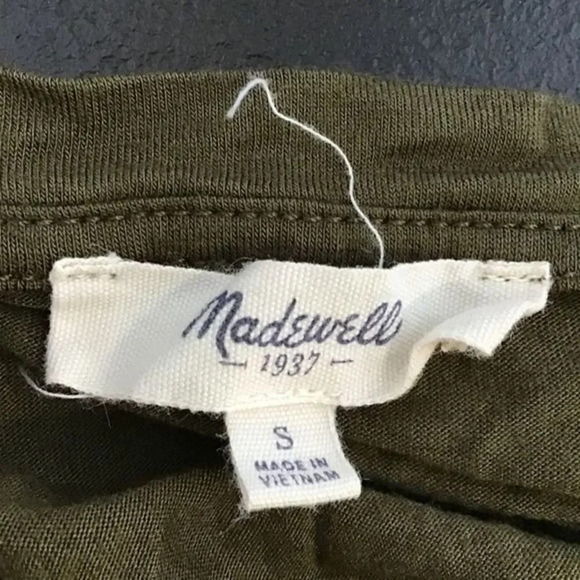 MADEWELL Olive Green Blouse Long Sleeve Small - Picture 5 of 5